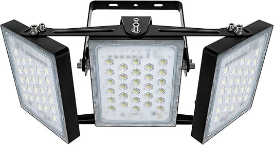 STASUN Flying Series Pro - 150W 15000LM LED Flood Light Outdoor, 3000K Warm Soft White, 110V-130V, IP66 Waterproof, Muti Angle Exterior Floodlight for Sport Court, Commercial, Backyard, Driveway
