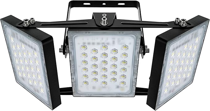 STASUN LED Flood Light Outdoor, 150W 13500lm Outdoor Lighting, 6000K Daylight White, IP66 Waterproof Outside Floodlight Exterior Security Light with 3 Adjustable Heads for Yard, Street, Parking Lot