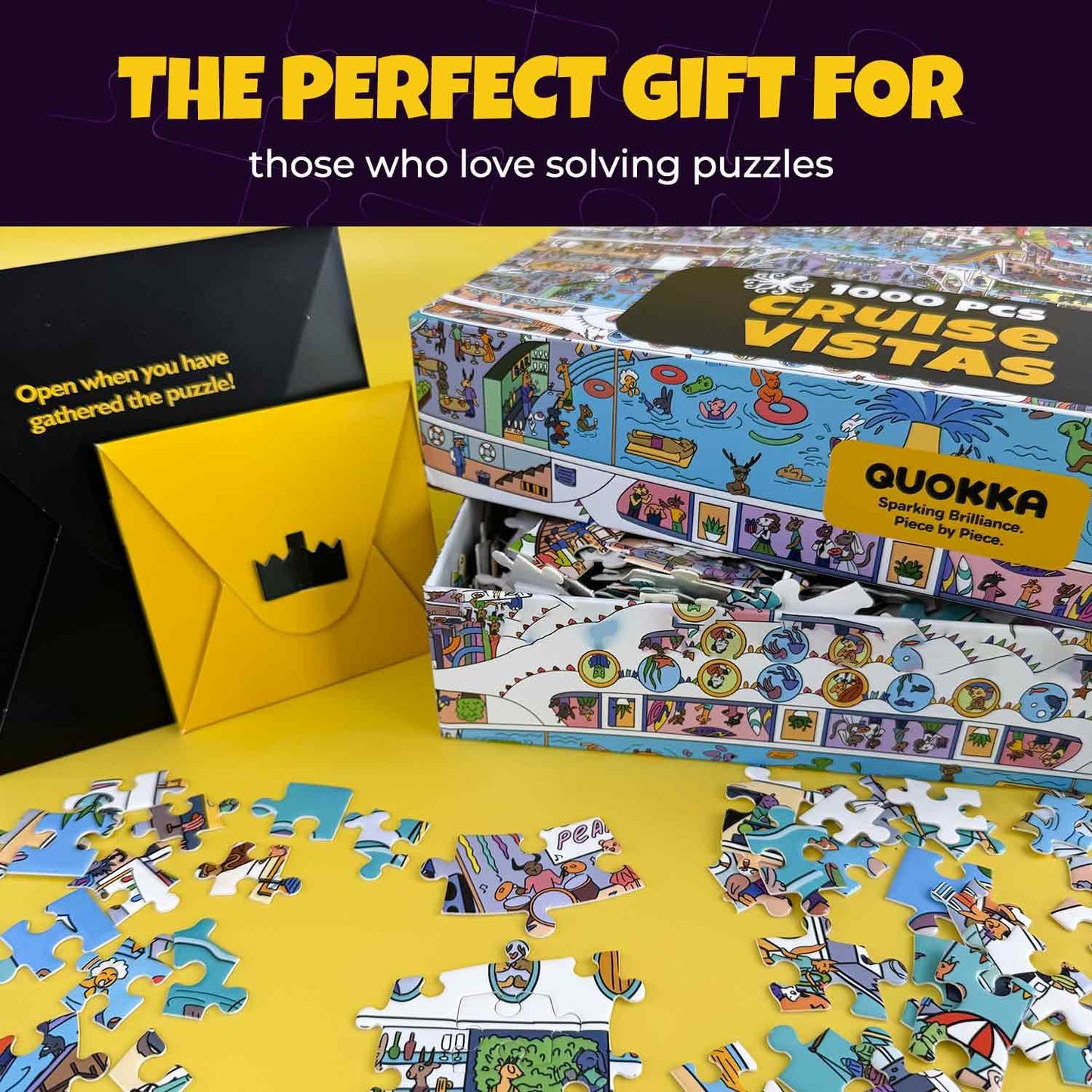 QUOKKA 1000 Piece Jigsaw Puzzle for Adults Cruise Vistas – Premium Box Packaging with Extra Fun Challenges - Stunning Scenic Animal Puzzle - Perfect for Relaxation - Creativity & Gift Giving