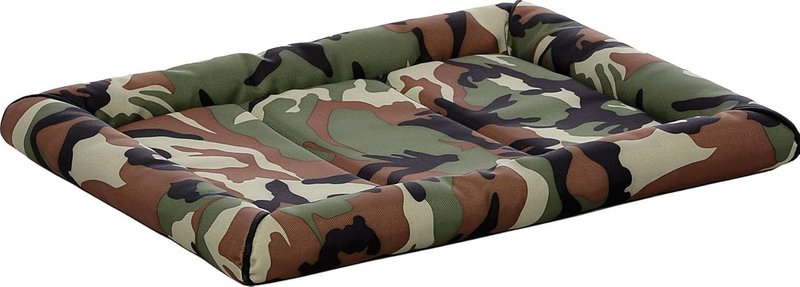Ultra-Rugged Dog Bed - Water & Odor Resistant, Bolstered Edge, Non-Slip | Fits 36-Inch Crates, Camo
