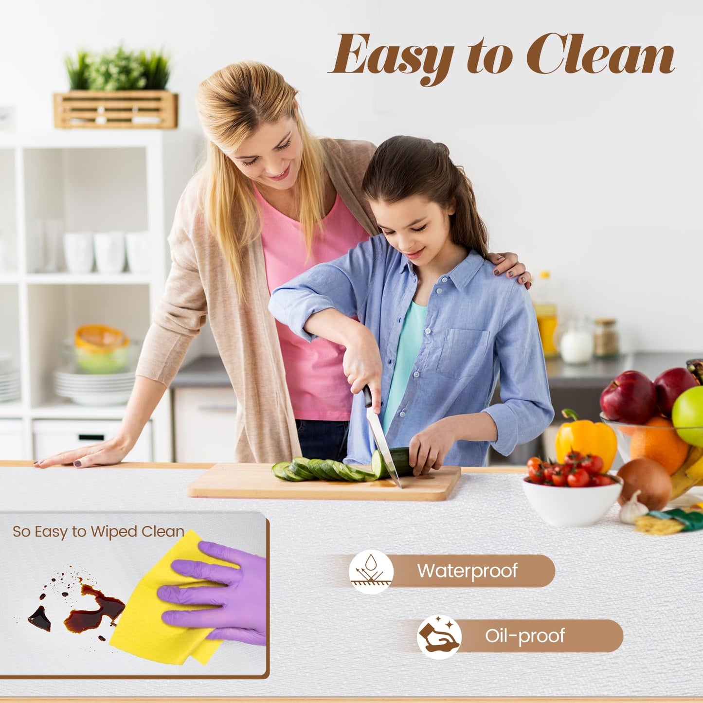 Drawer Shelf Liner for Kitchen Cabinets, Non Adhesive Slip Resistant Shelf Paper Easy to Clean, Strong Grip Thickened Waterproof Washable Mats for Pantry Shelves Cupboard Dresser(White, 12 in x 10 FT)