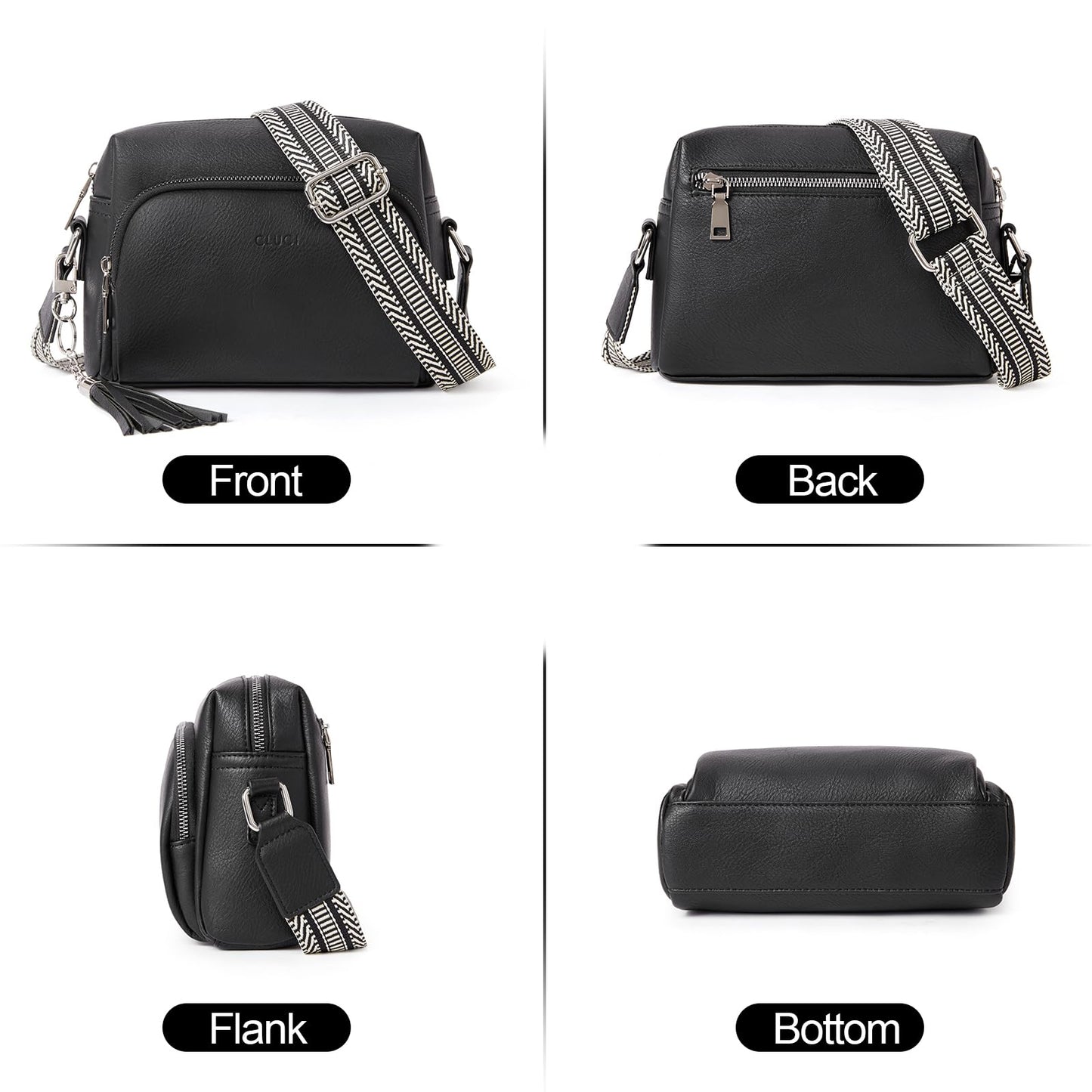 CLUCI Crossbody Bags for Women Trendy, Vegan Leather Shoulder Handbags，Purses for Women with Adjustable Wide Strap