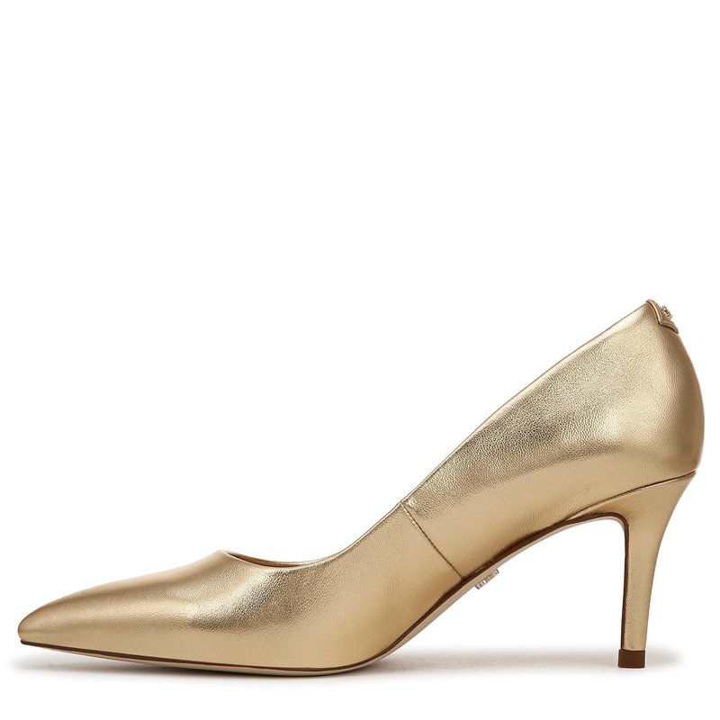 Sam Edelman Women's Vienna Pump Amber Gold Leather 13 Medium