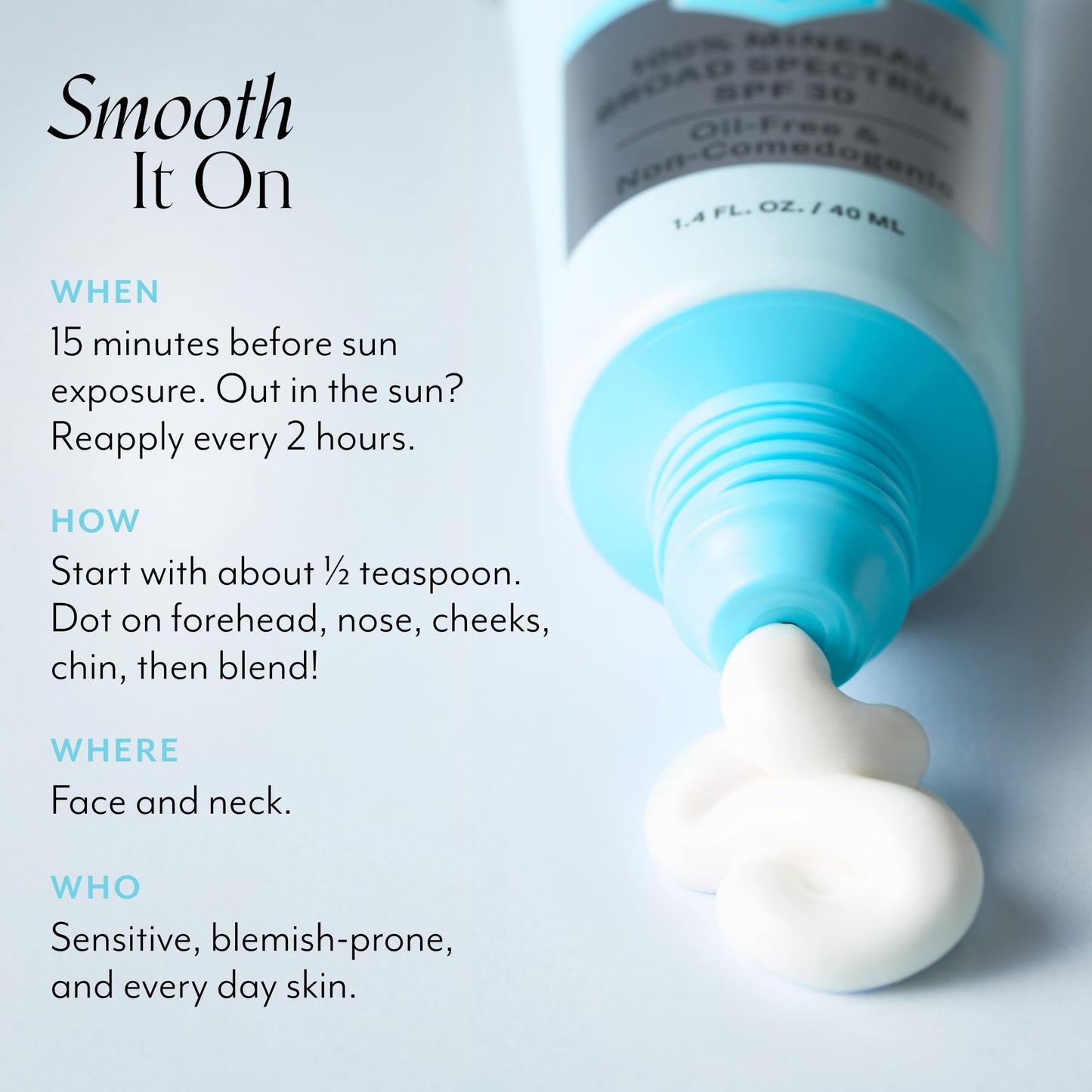 Bliss Block Star Clarifying Daily Mineral Sunscreen Broad Spectrum SPF 30, Blendable Pore Safe Formula for Blemish Prone Skin with Salicylic Acid and Witch Hazel, 1.4 Fl Oz