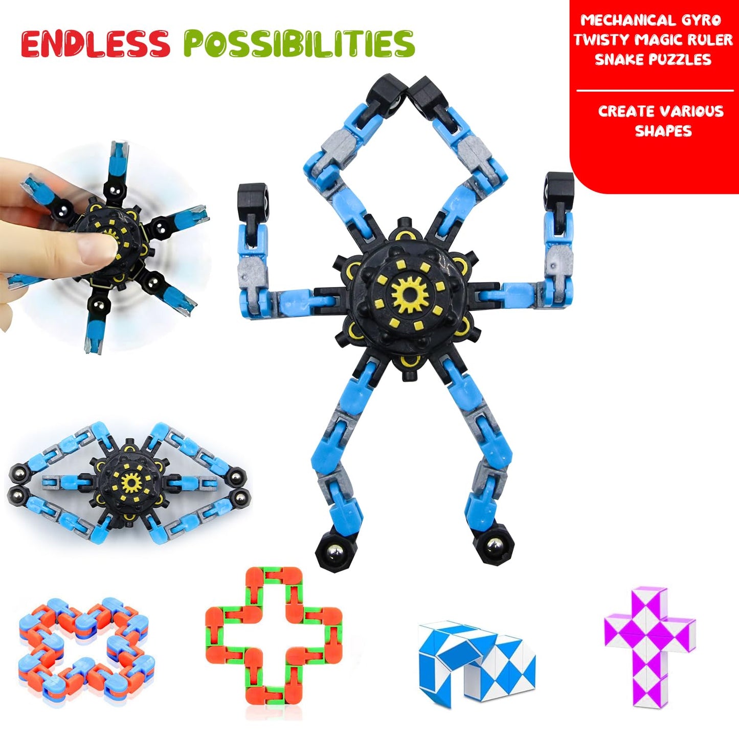 SINZUX Fidget Toys Pack, 50 Pcs Sensory Fidget Toys Set, Stress Anxiety Relief Squishy Fidget Toy for ADHD Autism Autistic Kids Adults, Party Bag Fillers Birthday Gifts for Teen Children Adult