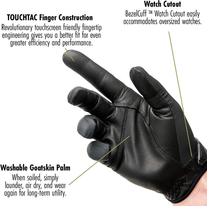 Men's Lightweight Patrol Gloves - Goatskin Palm with Touchscreen Capability | Tactical Fit