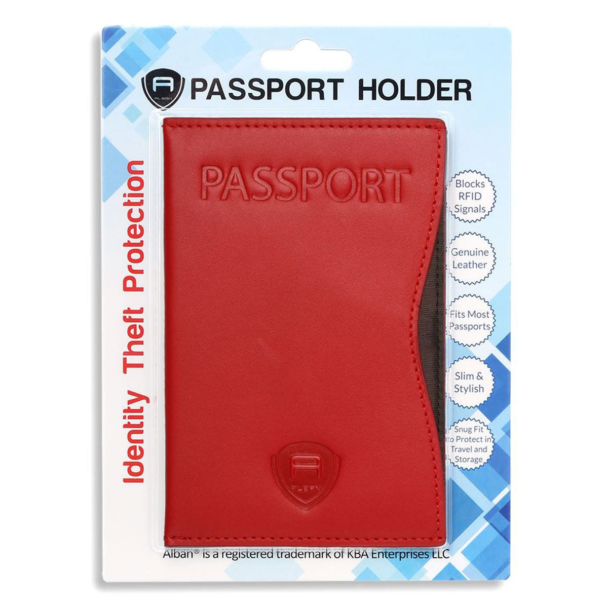 Alban RFID Passport Holder Women Men RFID Blocking Travel Passport Wallet Case Genuine Leather Passport Cover porta pasaporte