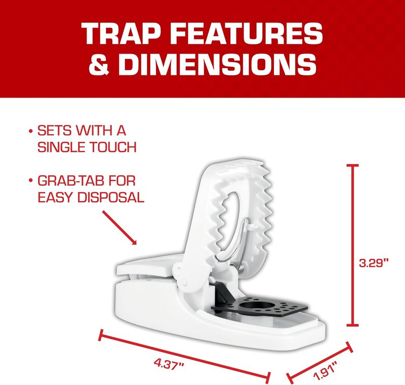 Tomcat Rat & Mouse Trap Bundle - 2 Press 'N Set Traps & 1 Rat Snap Trap with Attractant Gel