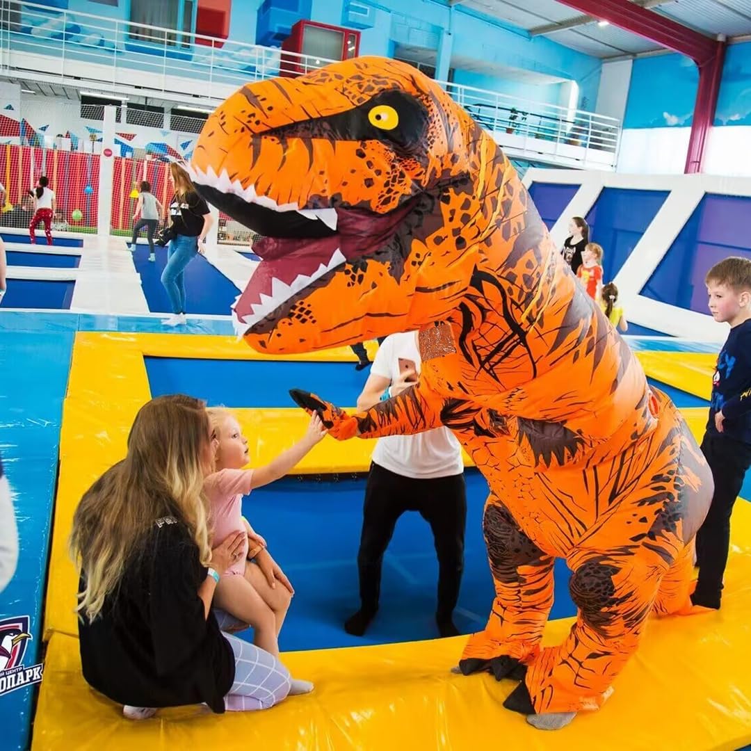 Rafalacy Inflatable Dinosaur Costume for Adult Blow up T-rex Costume Funny Dino Halloween Party Fancy Dress Outfit
