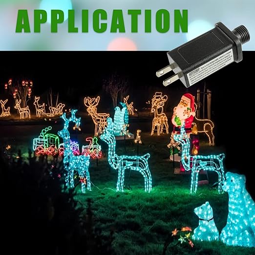 12V 8.4W LED Transformer Replacement Class 2 Power Supply for Christmas String Light Inflatable Decorations LED Controller IP44 Waterproof Low Voltage
