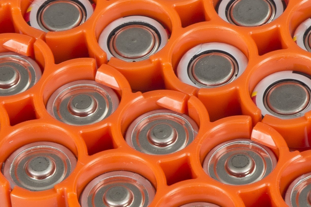 AA Battery Storage Caddy by Storacell, Orange, Holds 12 Batteries (Not included)