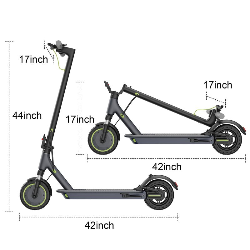 Roinside Adults Electric Scooter with Quadruple Shock Absorption, 350W Motor Up to 19MPH and 23 Miles Long-Range Portable Foldable Commuting Scooter for Adults with Double Braking System and App