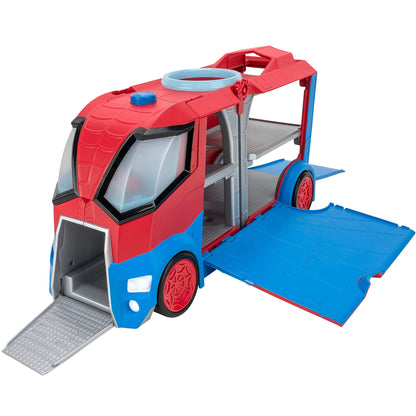 Marvel Spidey and his Amazing Friends Web Transporter Feature Vehicle, Lights & Sounds - Includes 3 Amazing Mini Vehicles, Unisex