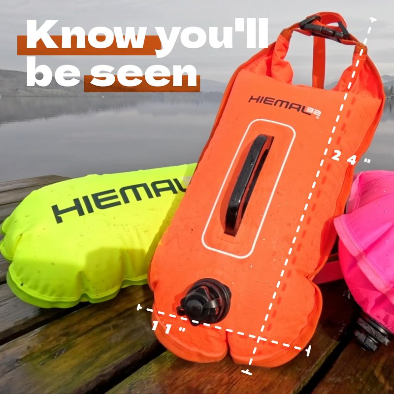Swim Buoy for Open Water with Dry Bag 15L - Fully Waterproof Swim Bubble - Be Safe with Higher Visibility, Toughened Nylon and Rest Handle Swimming Buoy - Open Water Buoy for all Season Swimmers