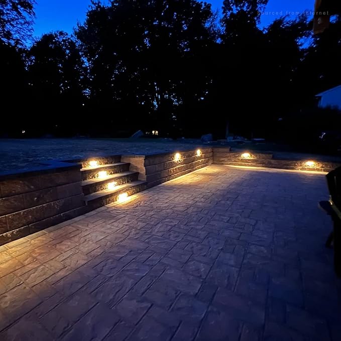 LEONLITE Premium Series 7 Inch 4.5W LED Hardscape Lighting Swivel, Retaining Wall Light, Low Voltage Landscape Lights, 12V Outdoor Step Lights, Hardscape Paver Light, 2700K Soft White, ETL, Pack of 4
