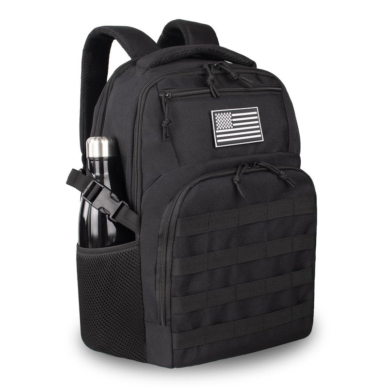TBNBO Military Tactical Backpack for Travel Hiking,Black Backpack for Men with Bottle Holder, 30L Small Laptop Backpack for Work, Men's Assault Bag Back Pack