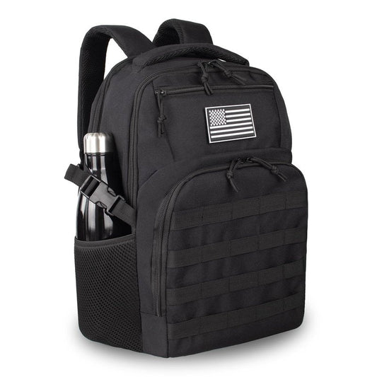 TBNBO Military Tactical Backpack for Travel Hiking,Black Backpack for Men with Bottle Holder, 30L Small Laptop Backpack for Work, Men's Assault Bag Back Pack