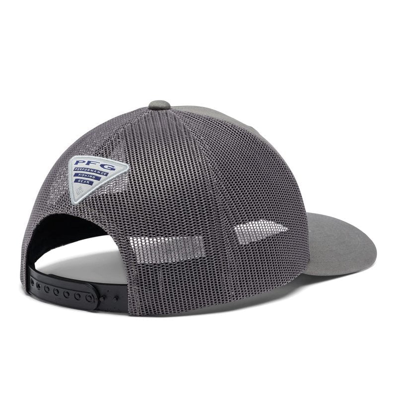 Columbia Unisex PFG Logo Mesh Snap Back, Titanium/Black/Hook, One Size