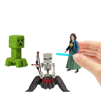 Mattel Minecraft Story Set with 4 Action Figures & 3 Accessories, Overworld Encounters Pack Inspired by A Minecraft Movie, Toy Collectible, JFR70