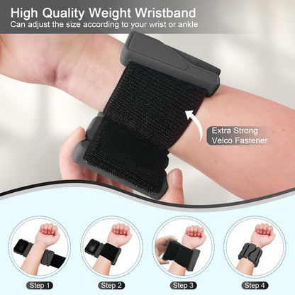 ADLIFE Adjustable Wrist Ankle Weights for Women Men Kids, 2 Lbs Wearable Arm Leg Weights Set of 2(1 Lb Each), Weighted Wristbands Exercise Weights for Walking Running Pilates Yoga Travel Pool Exercise Home Gym Workout