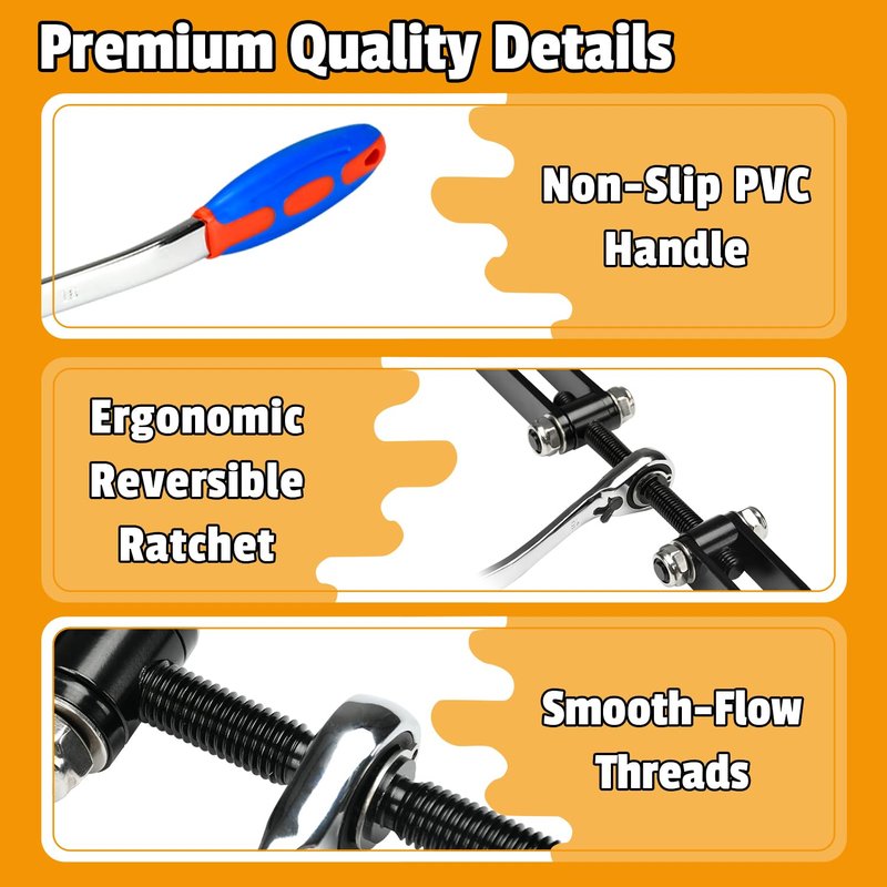 DITKOK Heavy Duty Beam Puller Tool with Iron Hooks, Wall Puller Framing Tool with Ergonomic Reversible Ratchet, Framing Puller For Mass Timber, CLT, Post & Beam, and ZIP Panels, Clamping Travel 4.53"