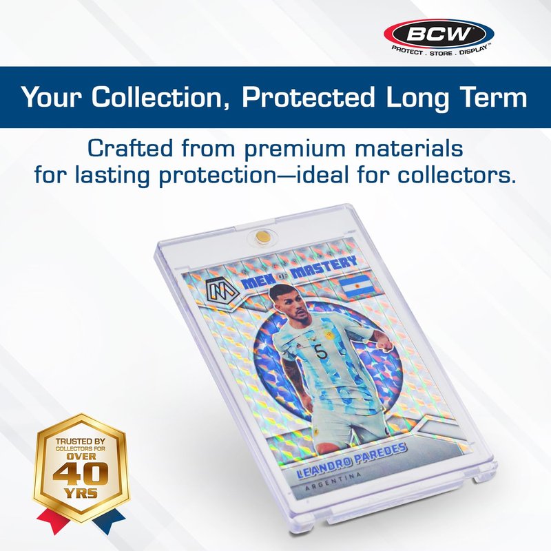BCW Magnetic Card Holder - 35 PT Thickness - 20 Pack | Protective Display Card Case with Secure Gold Magnet Closure | UV Protection, Quick Access Design for Sports, Gaming, and Collectible Cards