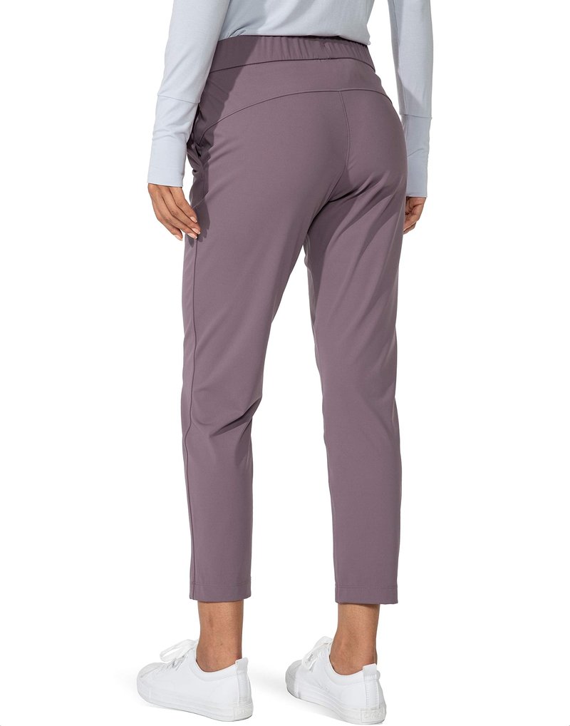 G Gradual Women's Pants with Deep Pockets 7/8 Stretch Sweatpants for Women Athletic, Golf, Lounge, Work (Dusty Purple, Large)