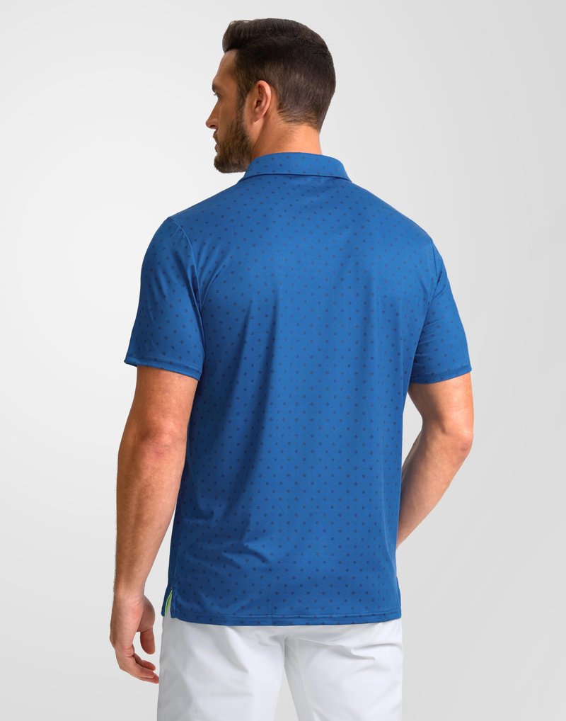 Obla Mens Golf Polo Shirts Short Sleeve Dry Fit Performance Moisture Wicking Casual Print Collared Golf Shirts for Men(Blue Circle_4XL)