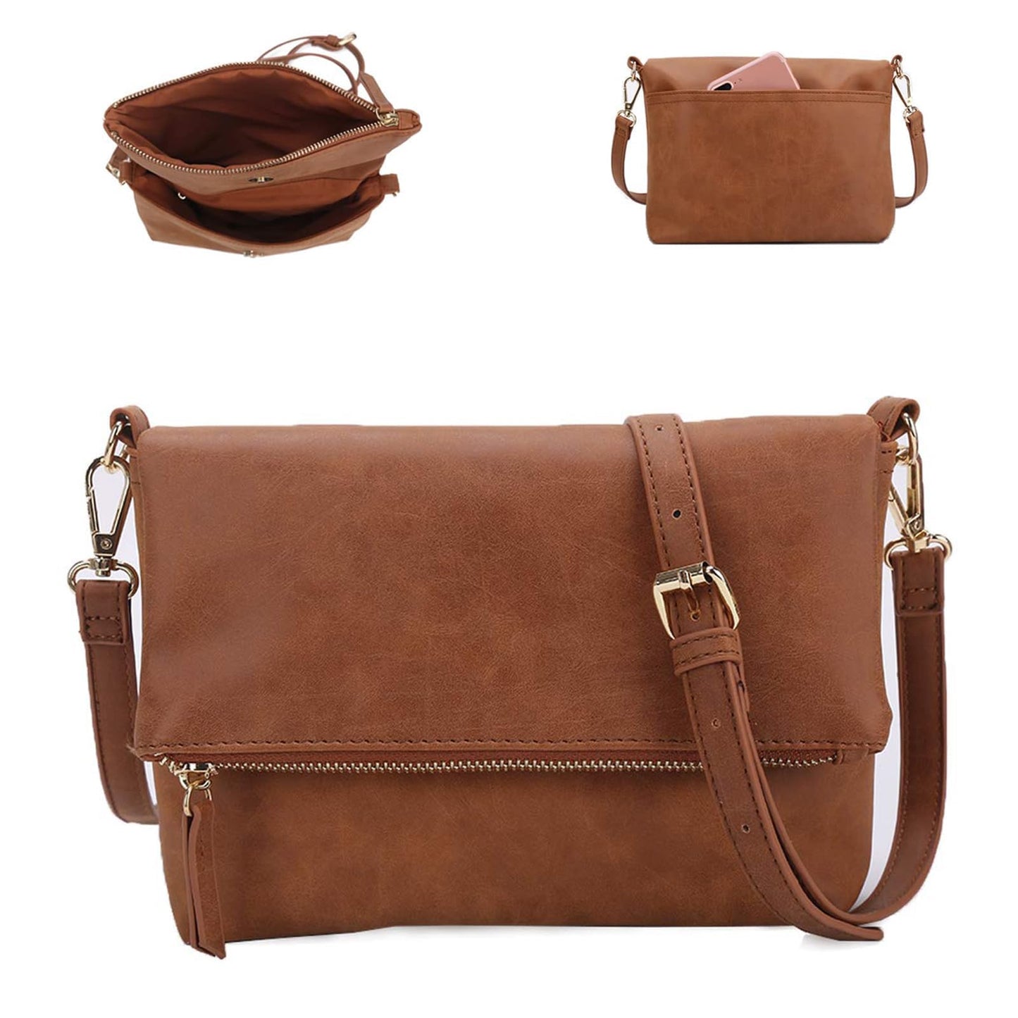Gladdon Small Crossbody Bags for Women Cross Body Purse Shoulder Bag Brown1
