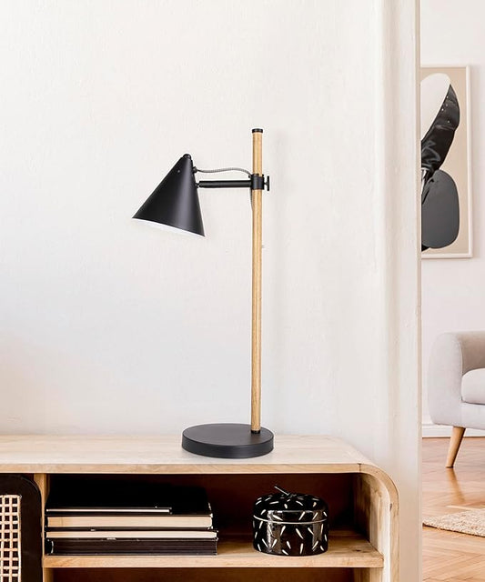 HarvestLand Noah Black Desk Lamp – Adjustable Architect Desk Lamp, Industrial Table Lamp with Solid Base for Living Room, Bedside Table, Home Office and Bedside Reading