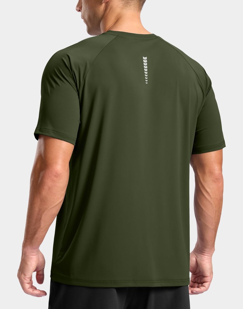 G Gradual Men's Athletic Workout T-Shirts Moisture Wicking Cooling Running Shirts Short Sleeve Performance Tee for Gym Tennis(Olive,4XL)