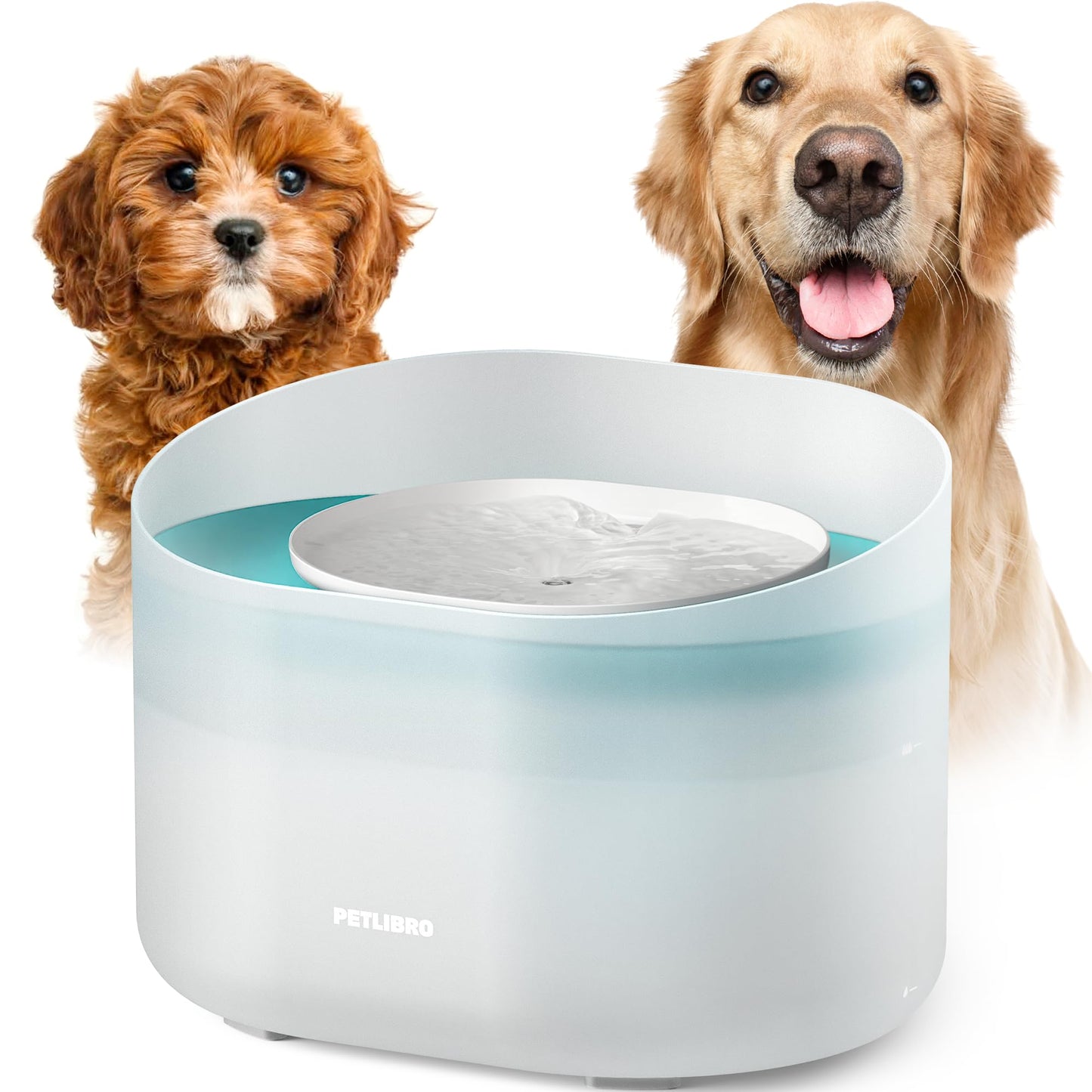 PETLIBRO Capsule Cat Dog Water Fountain Bowl, 8L/1.76 Gallons, Anti-Spill Guard, Vortex Flow Anti-Choking, Easy Refill & Clean, Transparent Casing, Ideal for Medium to Large Dogs Drinking (Plastic)