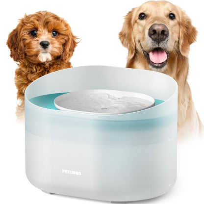 PETLIBRO Capsule Cat Dog Water Fountain Bowl, 8L/1.76 Gallons, Anti-Spill Guard, Vortex Flow Anti-Choking, Easy Refill & Clean, Transparent Casing, Ideal for Medium to Large Dogs Drinking (Plastic)