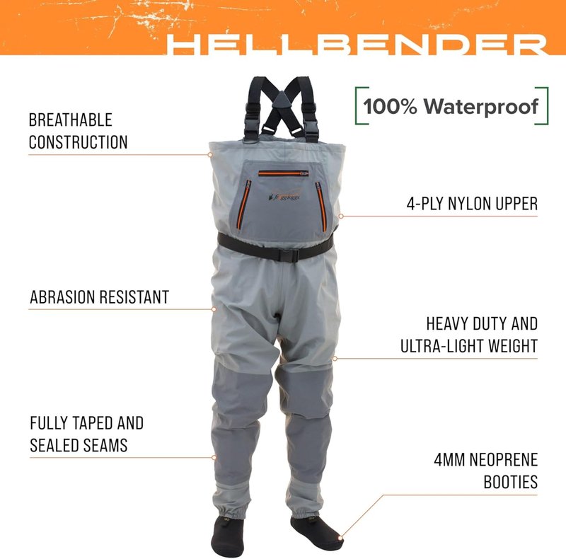 Breathable Waterproof Stockingfoot Fishing Chest Wader - FROGG TOGGS Hellbender for Ultimate Comfort