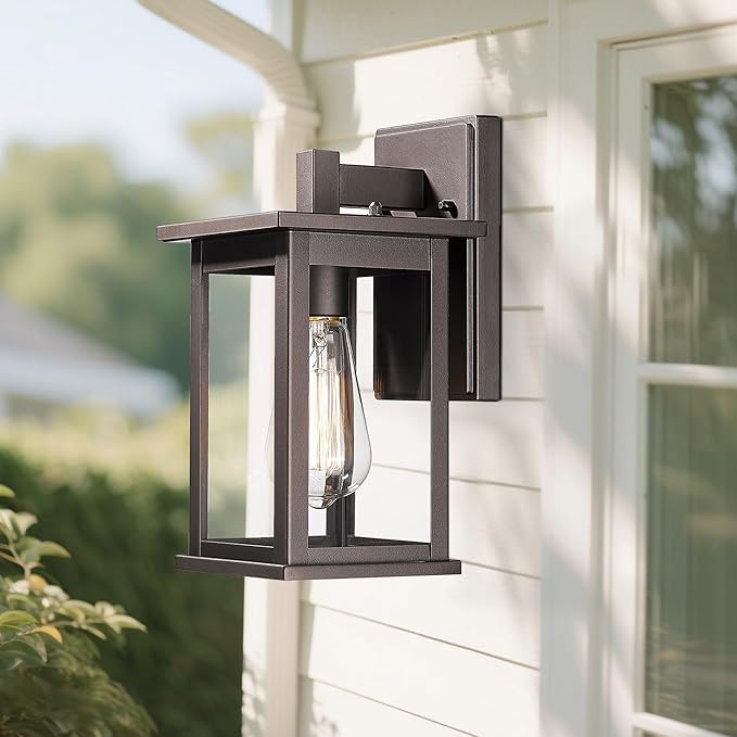Bestshared Outdoor Wall Lantern Sconce,Outside Wall Lights for House,Porch Lighting Fixture,Anti-Rust Front Door Lamp Light for Front Porch Corridor Doorway Patio(Oil Rubbed Bronze, 1 Pack)
