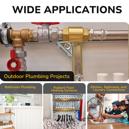 JUWO PEX Fitting, 3/4" Male NPT to 3/4" PEX Adapter for Plumbing Repairs or Remolding, Sturdy and Durable Brass Crimp Fitting (4 Pack)