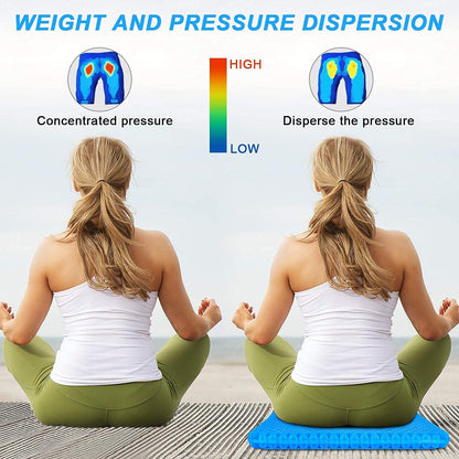 2022 NewLarge Gel Seat Cushion, Honeycomb Design Double Thick Gel Cushion with Relieving Back coccyx Pain Pressure, for Car Office Home Wheelchair&Chair