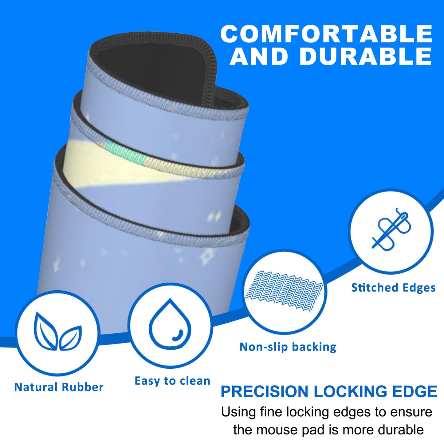 Desk Mat, Anime Moon City Night Scene Extended Gaming Mouse Pad Large, 35.4"x15.7" Big Mouse Pad with Non-Slip Base and Stitched Edge, Long Computer Keyboard Mouse Mat for Home Office Work