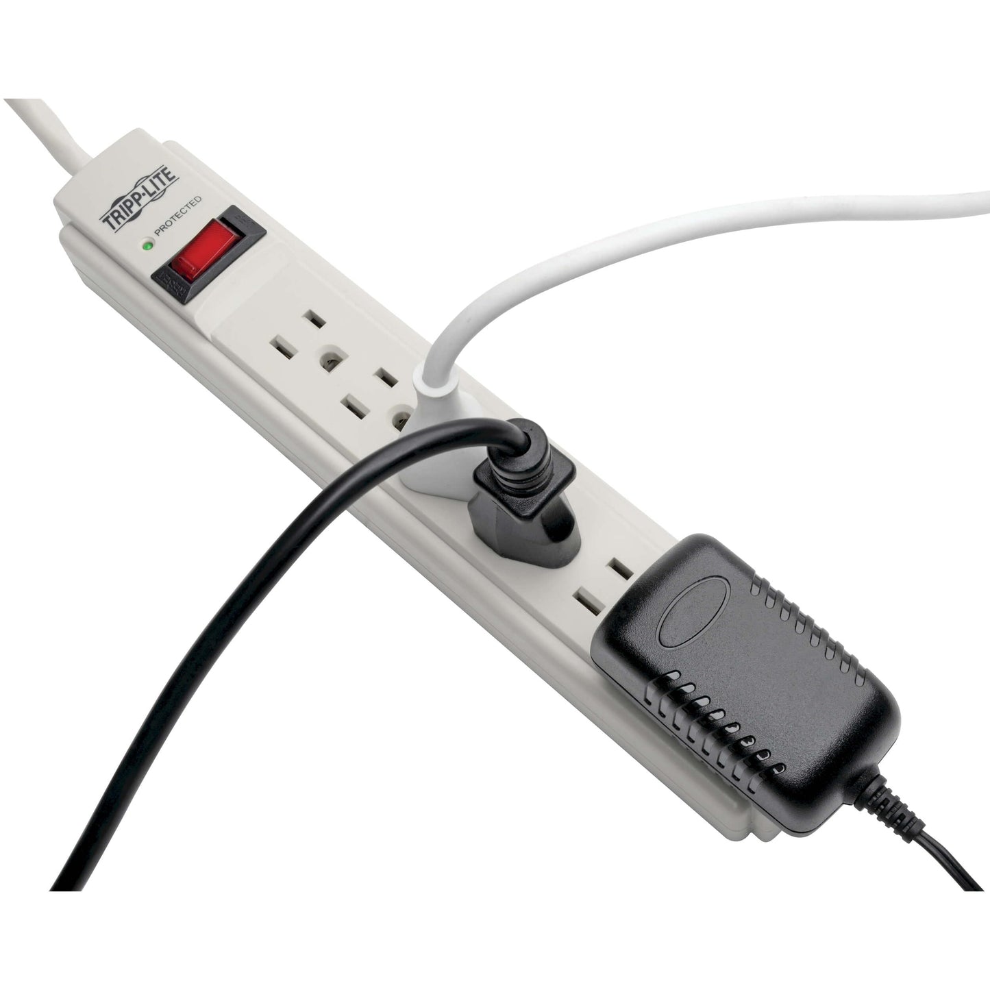 Eaton Tripp Lite series 6 Outlet Surge Protector Power Strip, 6ft Extension Cord, 900 Joules, 15A Circuit Breaker, UL Certified, Black (TLP606B)