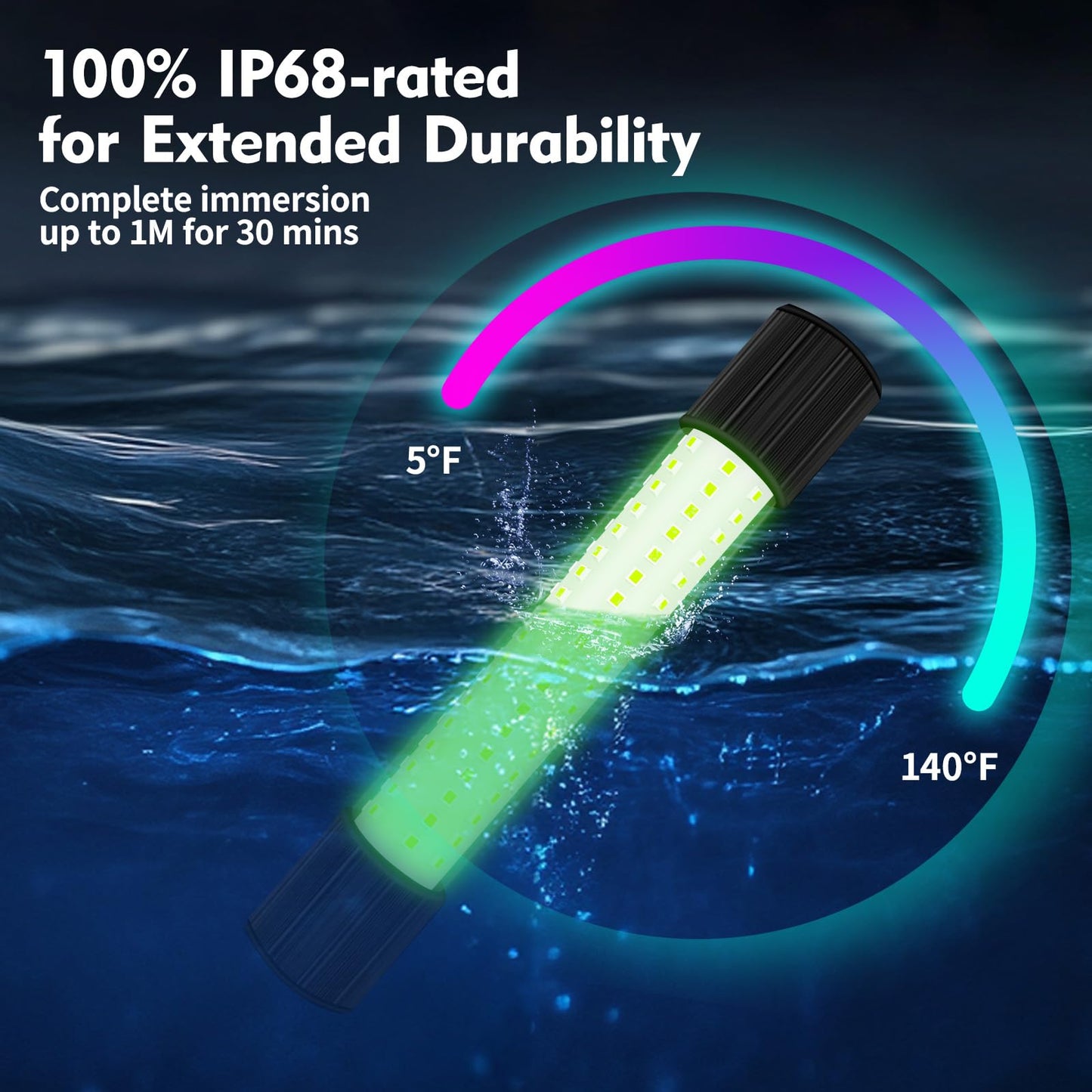 SeaShine IP68 Underwater Fishing Light, DC/AC 12-24V Green Fish Lights, 1300LM Night Underwater Lights 16FT Cable 13W Fish Light for Night Fishing Docks/Boats/Kayaks, Fresh & Salt Water