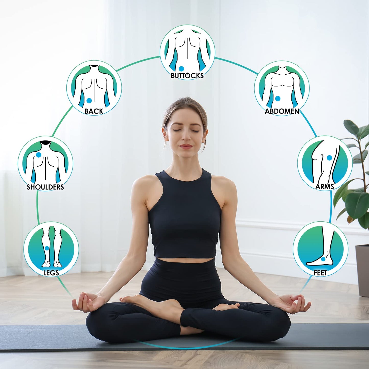 Easy@Home Wireless TENS Unit with APP Remote Control: Back Pain Relief Muscle Stimulator Massager | Powered by MyPainOff App iOS & Android App | Pain Therapy Management EHE015BLE