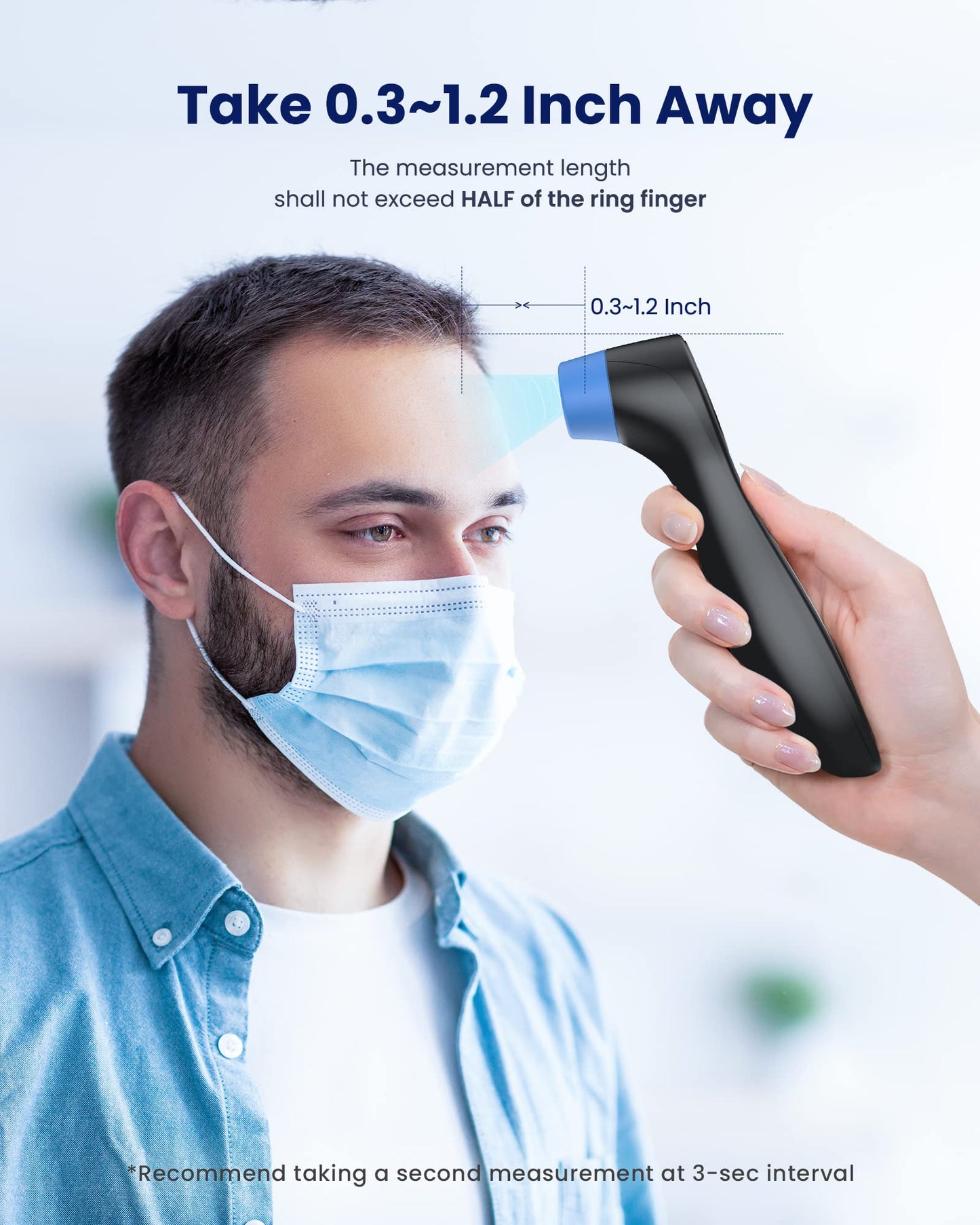 Forehead Thermometer for Adults and Kids, Digital Touchless Thermometer for Baby, Infants and Toddlers, 3 Color Fever Alarm, FSA HSA Eligible,1s Fast Accurate Reading, Non Contact