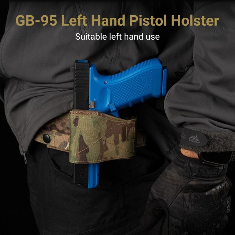 UniPro GB-95 Left-Hand Universal Tactical Holster, MC Pattern, 500D Nylon with Hard Shell, MOLLE Compatible, 4.33x3.94x2.17 Inch