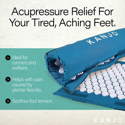 Kanjo FSA HSA Eligible Memory Foam Acupressure Foot Mat | Pressure Point & Acupressure Mat for Feet | Helps Relieve Plantar Fasciitis, Heel Pain & Arch Pain | for Use at Standing Desk
