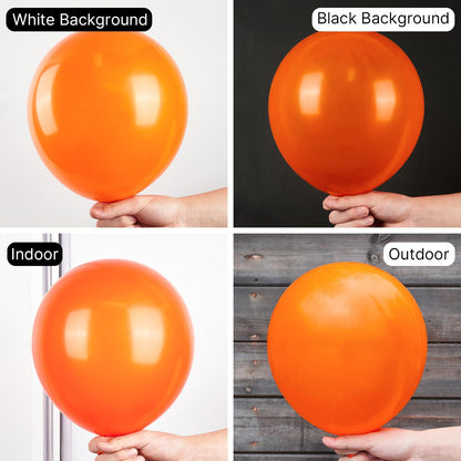 PartyWoo Balloons - 100pcs Pumpkin Balloons (12, 10, 5 Inch) Orange & Yellow, Different Sizes, Birthday, Thanksgiving & Halloween Decoration Kit