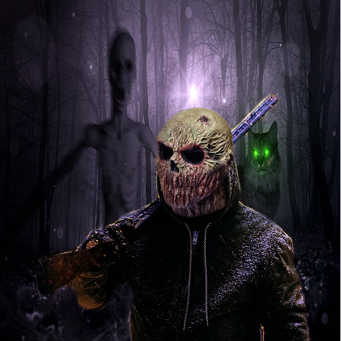 RAPGET Horror Mask Zombie Mask Creepy Mask Old Man Mask Halloween Novelty Costume Party Latex Full Head Mask