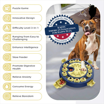 KADTC Level 3 in 1 Advanced Dog Puzzle Toy for Small/Medium/Large Smart Dogs Puppy Cognitive Enrichment Treat Toys Mental Stimulation Brain Stimulating Interactive Food Puzzles Boredom Mind Game