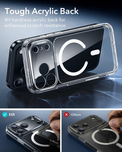 ESR for iPhone 17 Pro Max Case, Camera Control, Compatible with MagSafe, Shockproof Military-Grade Protection, Magnetic Phone Case for iPhone 17 Pro Max, Classic Hybrid Case (HaloLock), Clear