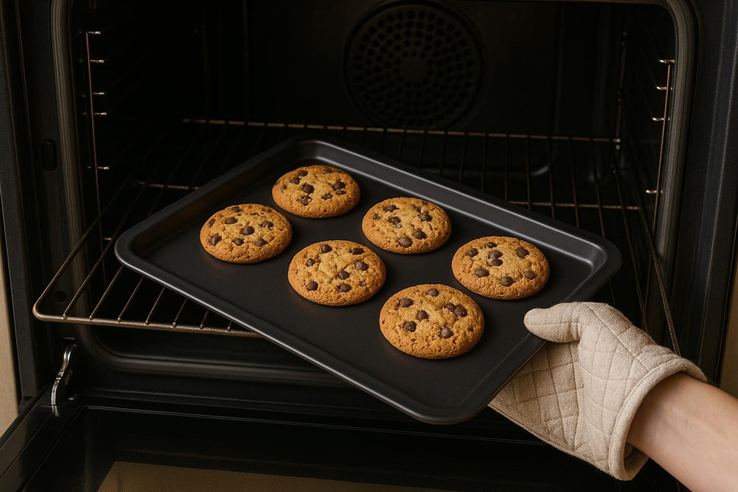 4-Pack - Essentials Baking Tray Set 32cm by KITCHENEUR - Easy Cleaning Baking Tray/Pan, Non-Stick Tin, Multi-Pack Set Oven Trays - Dishwasher Safe and Easy Cleaning