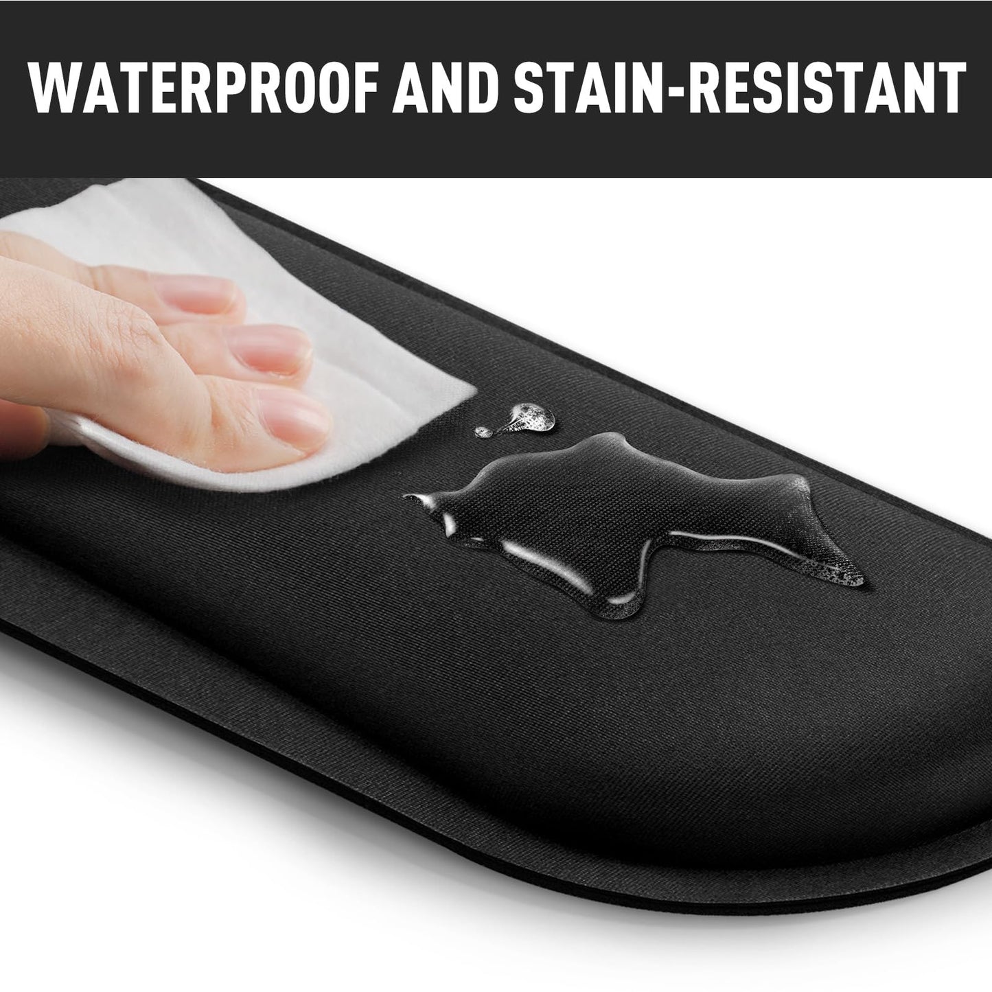 Gimars Upgrade Enlarge Silky Gel Memory Foam Keyboard Wrist Rest, Wrist Rest for Computer Keyboard, Ergonomic Design for Typing Pain Relief, Mousepad Rests, Wrist Support for Office, Gaming, Black